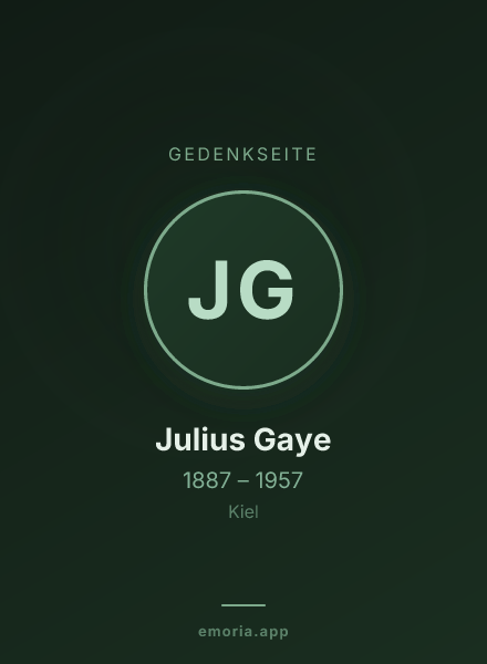 Gedenkportrait von Julius Gaye