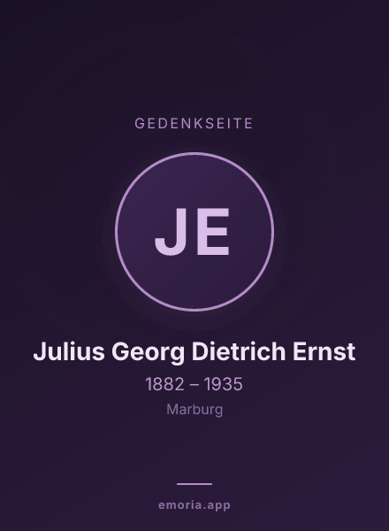 Gedenkportrait von Julius Georg Dietrich Ernst
