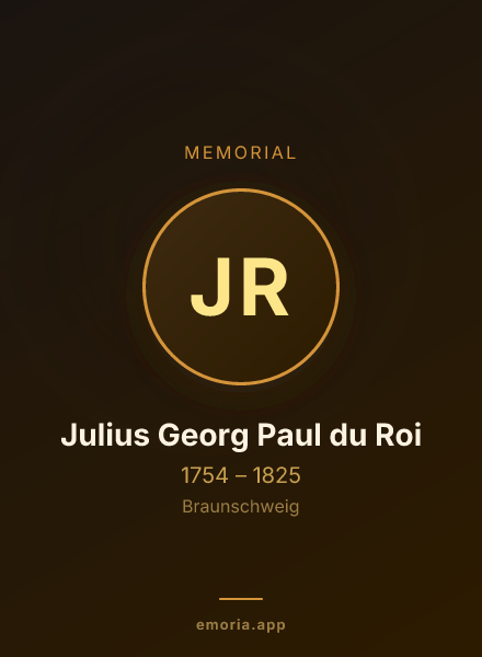 Memorial portrait of Julius Georg Paul du Roi