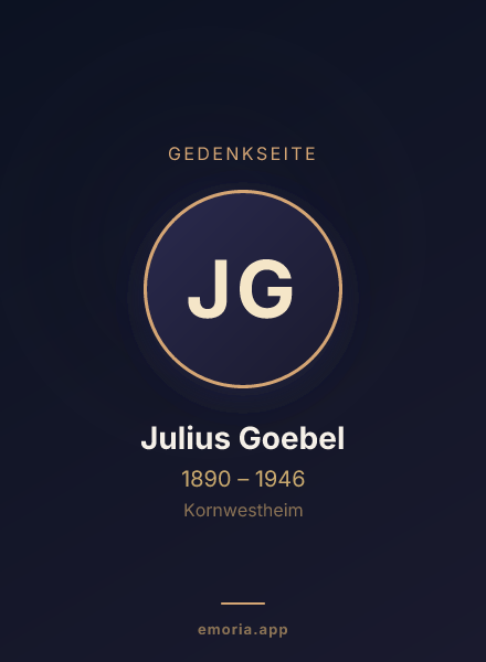 Gedenkportrait von Julius Goebel