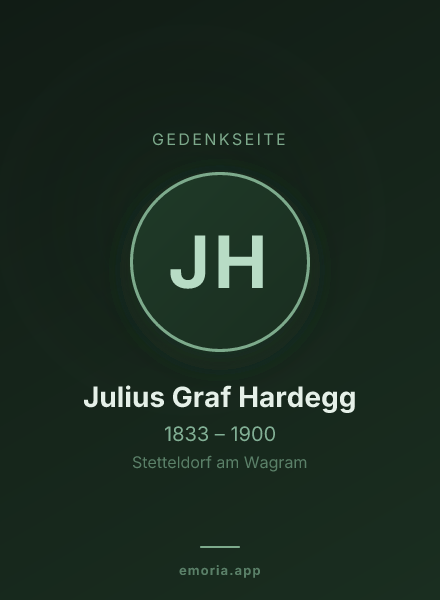 Gedenkportrait von Julius Graf Hardegg