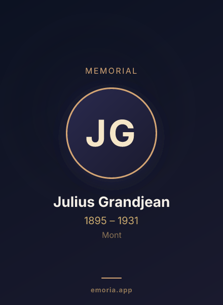 Memorial portrait of Julius Grandjean
