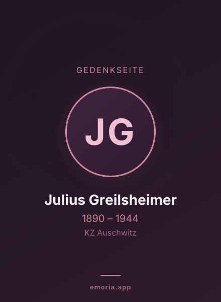 Gedenkportrait von Julius Greilsheimer