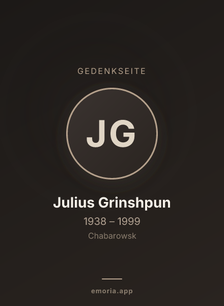Gedenkportrait von Julius Grinshpun