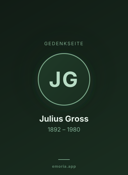 Gedenkportrait von Julius Gross