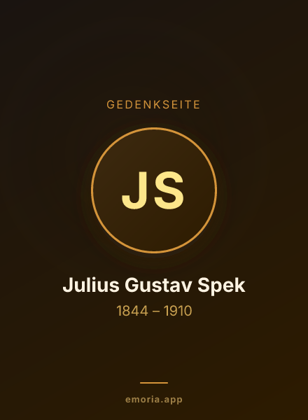 Gedenkportrait von Julius Gustav Spek