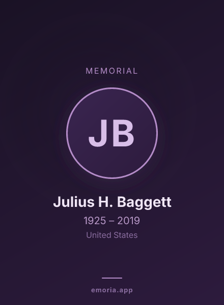 Memorial portrait of Julius H. Baggett