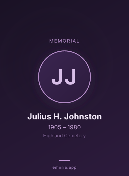 Memorial portrait of Julius H. Johnston