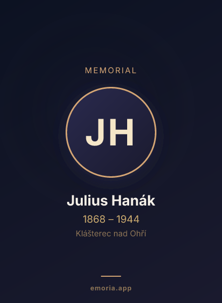 Memorial portrait of Julius Hanák
