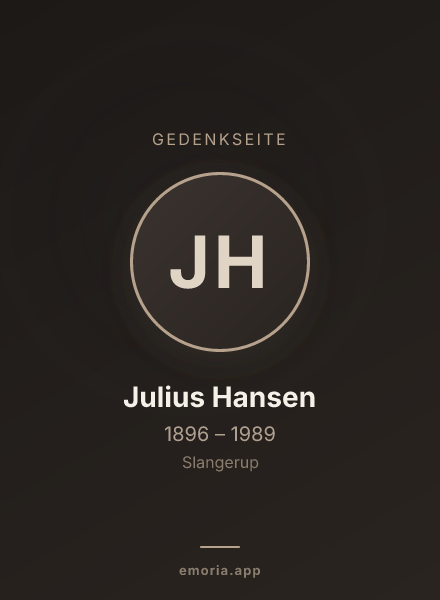 Gedenkportrait von Julius Hansen
