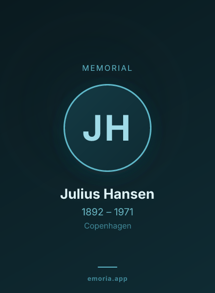 Memorial portrait of Julius Hansen