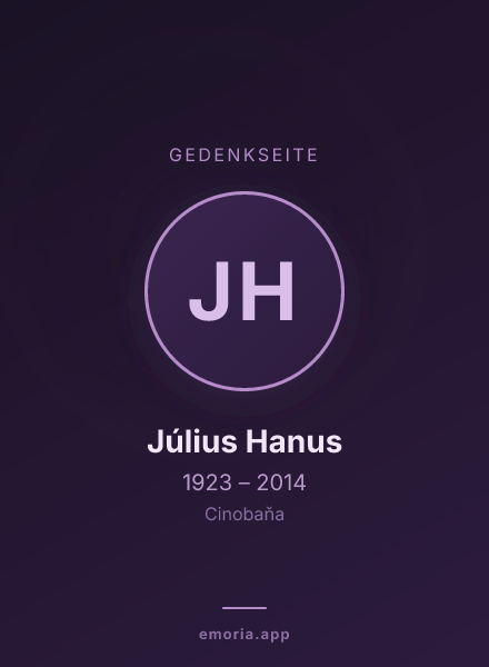 Gedenkportrait von Július Hanus