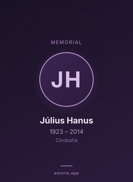 Memorial portrait of Július Hanus