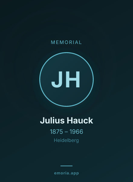 Memorial portrait of Julius Hauck