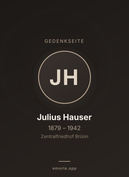 Gedenkportrait von Julius Hauser