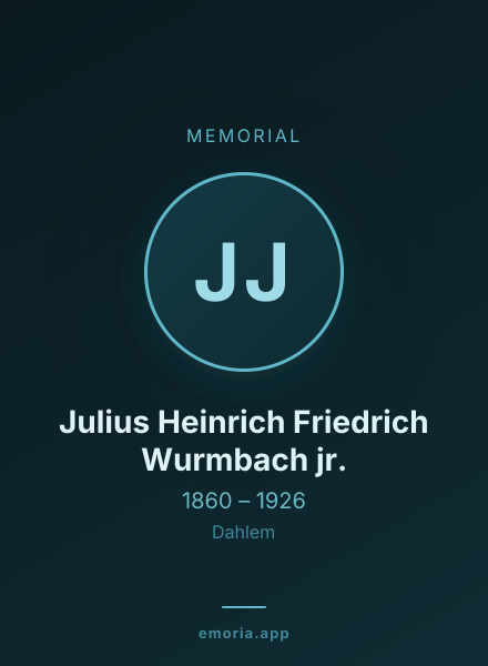 Memorial portrait of Julius Heinrich Friedrich Wurmbach jr.