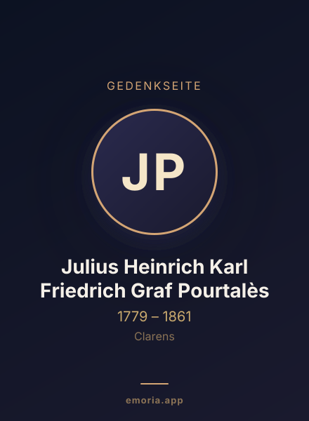Gedenkportrait von Julius Heinrich Karl Friedrich Graf Pourtalès