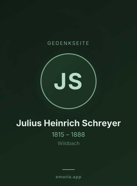 Gedenkportrait von Julius Heinrich Schreyer