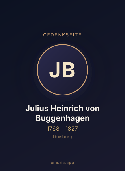 Gedenkportrait von Julius Heinrich von Buggenhagen