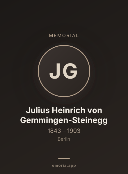 Memorial portrait of Julius Heinrich von Gemmingen-Steinegg