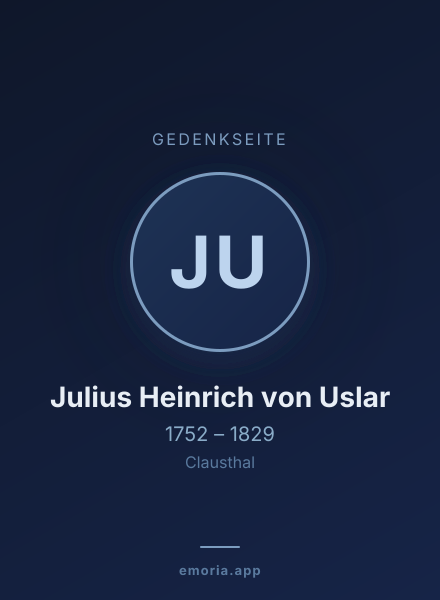 Gedenkportrait von Julius Heinrich von Uslar