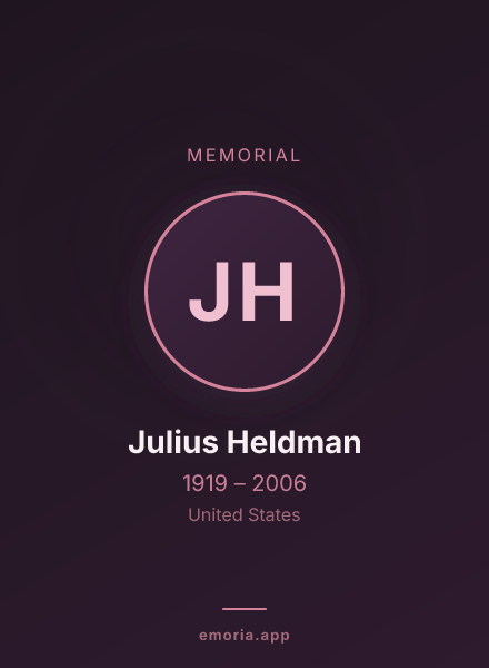 Memorial portrait of Julius Heldman