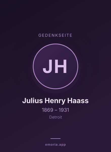 Gedenkportrait von Julius Henry Haass