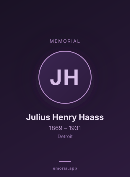 Memorial portrait of Julius Henry Haass