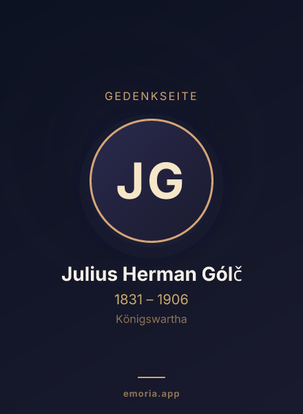 Gedenkportrait von Julius Herman Gólč
