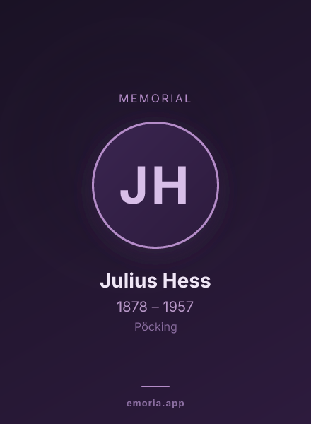 Memorial portrait of Julius Hess