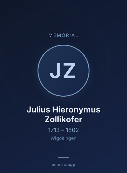 Memorial portrait of Julius Hieronymus Zollikofer
