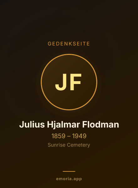 Gedenkportrait von Julius Hjalmar Flodman