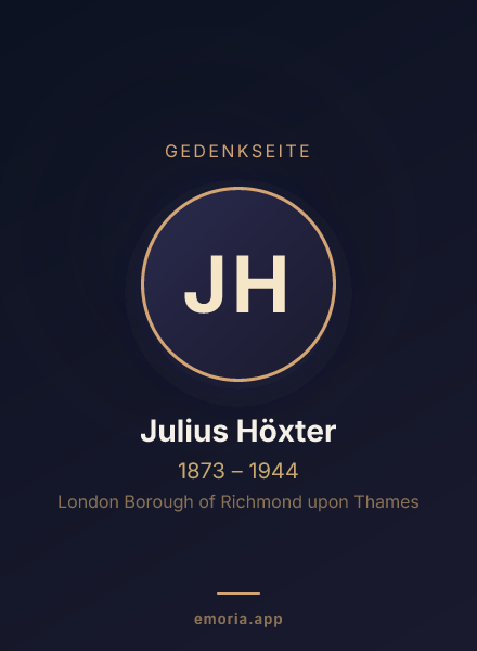 Gedenkportrait von Julius Höxter