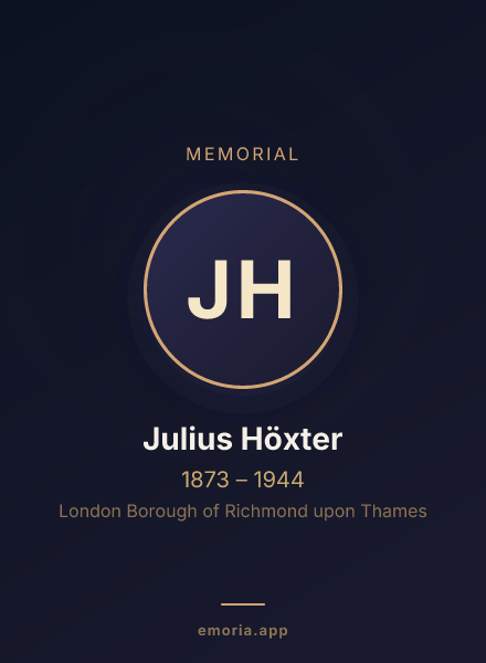 Memorial portrait of Julius Höxter