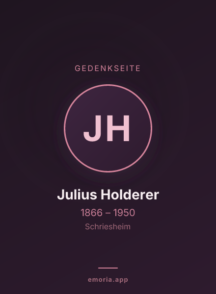 Gedenkportrait von Julius Holderer