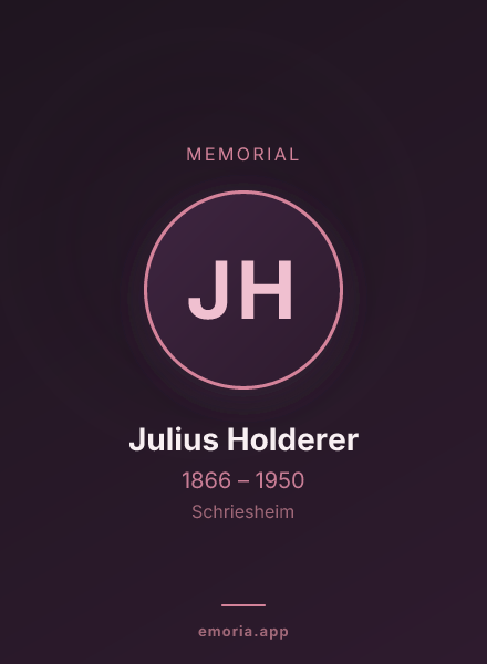 Memorial portrait of Julius Holderer