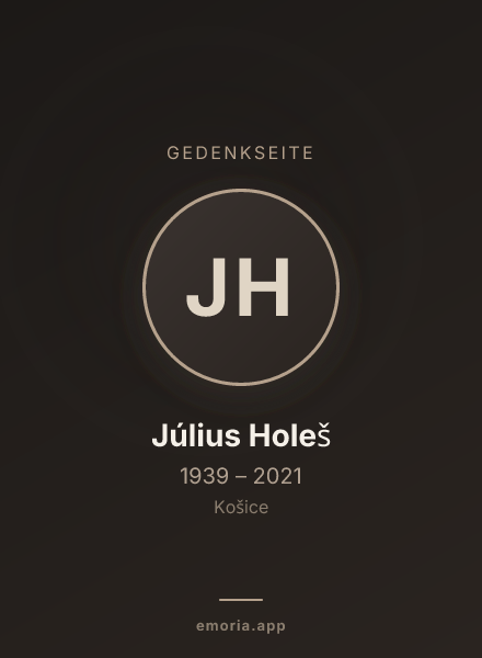 Gedenkportrait von Július Holeš
