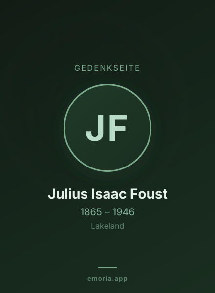 Gedenkportrait von Julius Isaac Foust