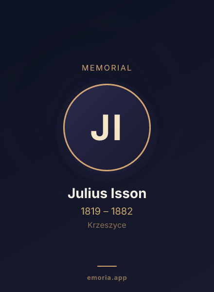 Memorial portrait of Julius Isson