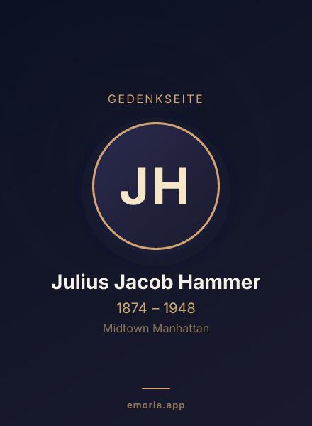 Gedenkportrait von Julius Jacob Hammer