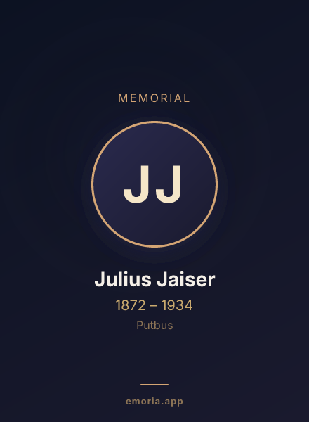 Memorial portrait of Julius Jaiser