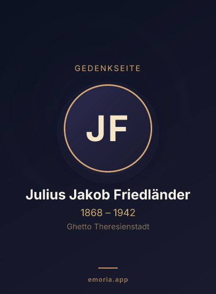 Gedenkportrait von Julius Jakob Friedländer