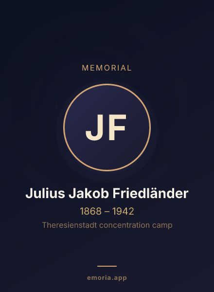 Memorial portrait of Julius Jakob Friedländer