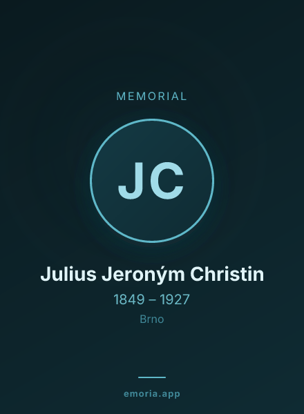 Memorial portrait of Julius Jeroným Christin
