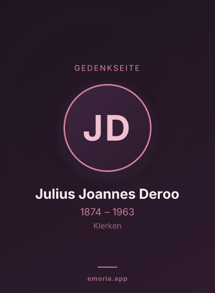 Gedenkportrait von Julius Joannes Deroo