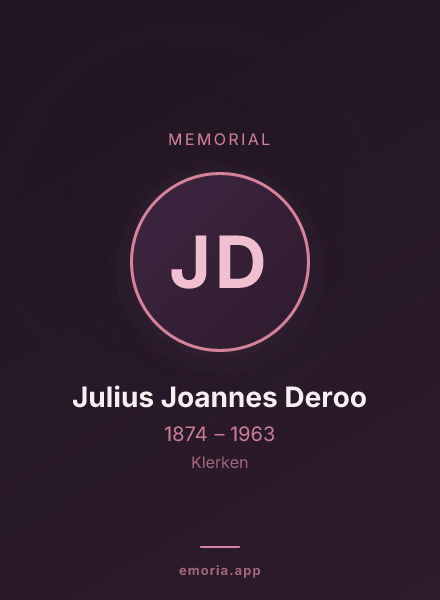 Memorial portrait of Julius Joannes Deroo