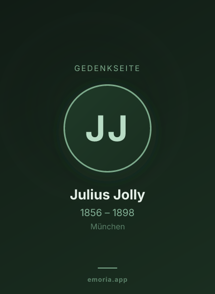 Gedenkportrait von Julius Jolly