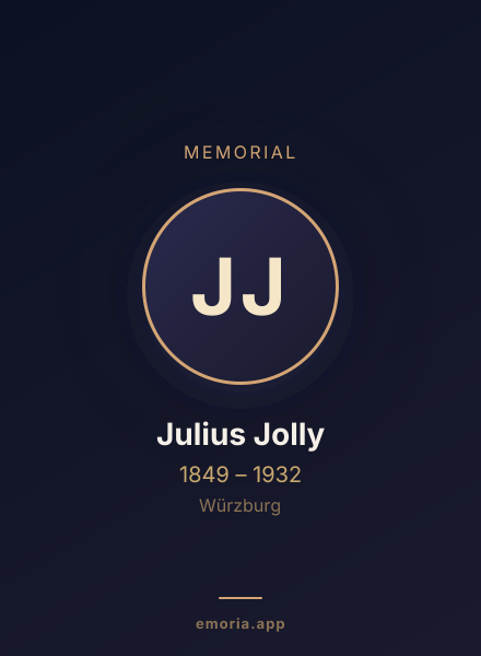 Memorial portrait of Julius Jolly