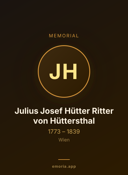 Memorial portrait of Julius Josef Hütter Ritter von Hüttersthal