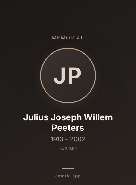 Memorial portrait of Julius Joseph Willem Peeters